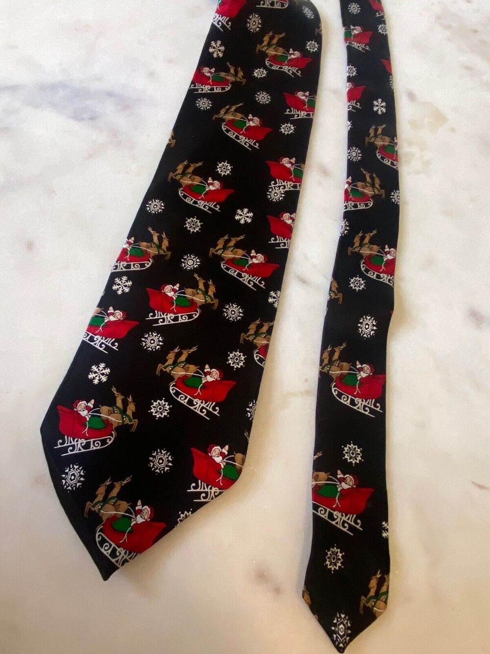 Mens Silk Neck Tie Santa Claus Rudolph Christmas Novelty Holiday Career Party